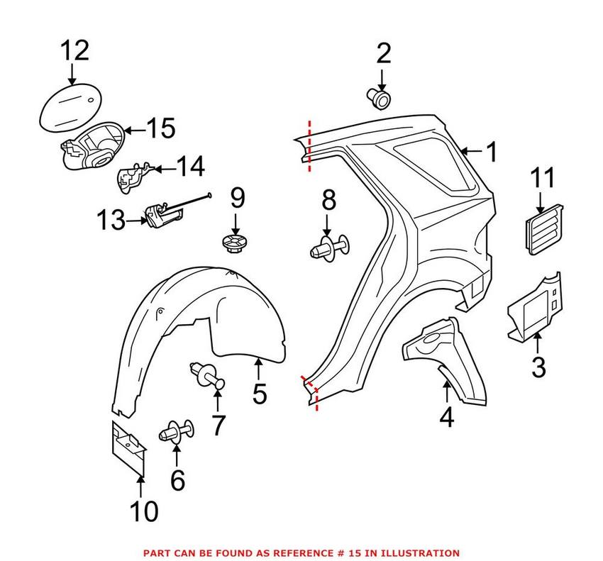 Mercedes Fuel Filler Housing - Rear 1646300767